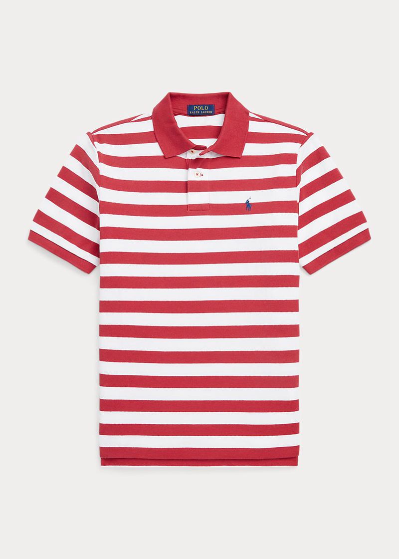 Poleras Polo Ralph Lauren Niño 6-14 Años Striped Cotton Mesh Chile Rojas CJIOT-3671